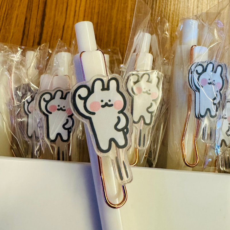 哈啰兔兔-压克力装饰黑色水性笔 - 圆珠笔/中性笔 - 压克力 黑色