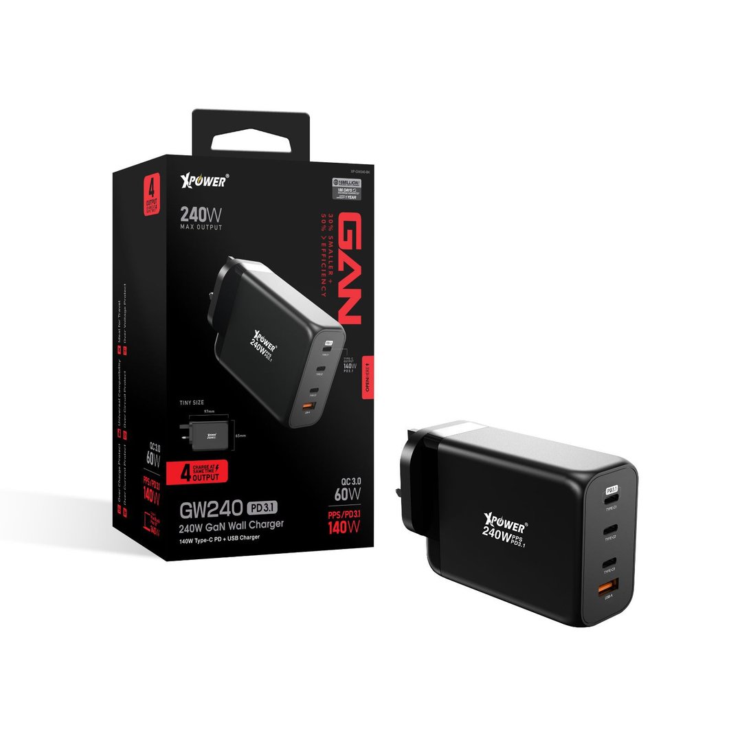 XPower GW240 240W PD 3.1 Gan 4输出智能充电器 - 其他 - 其他金属 黑色