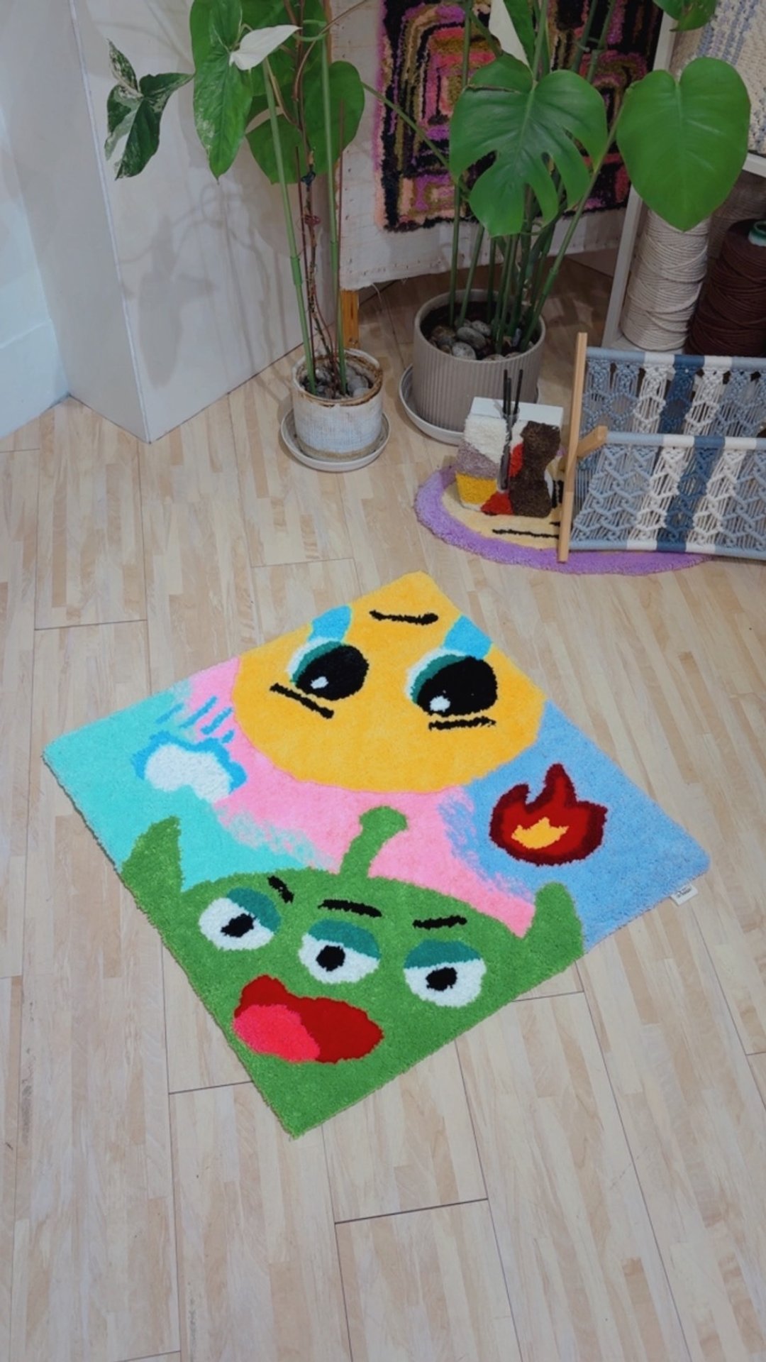 台北手作地毯课程 60*60cm -可使用文化币 - 编织/羊毛毡/布艺 - 其他材质 