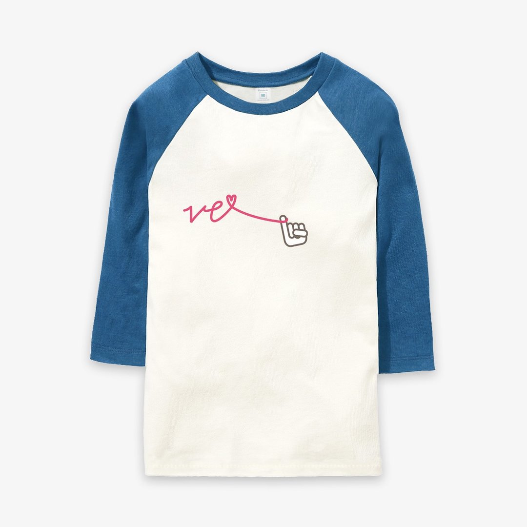 Our Love Line-VE(情侣款)  - 中性版七分袖T-shirt - 中性连帽卫衣/T 恤 - 棉．麻 多色
