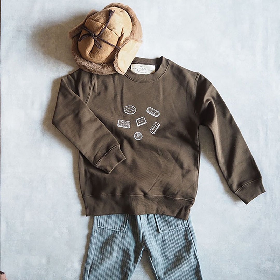 Stretch Sweat Olive Kids - 童装上衣 - 棉 卡其色
