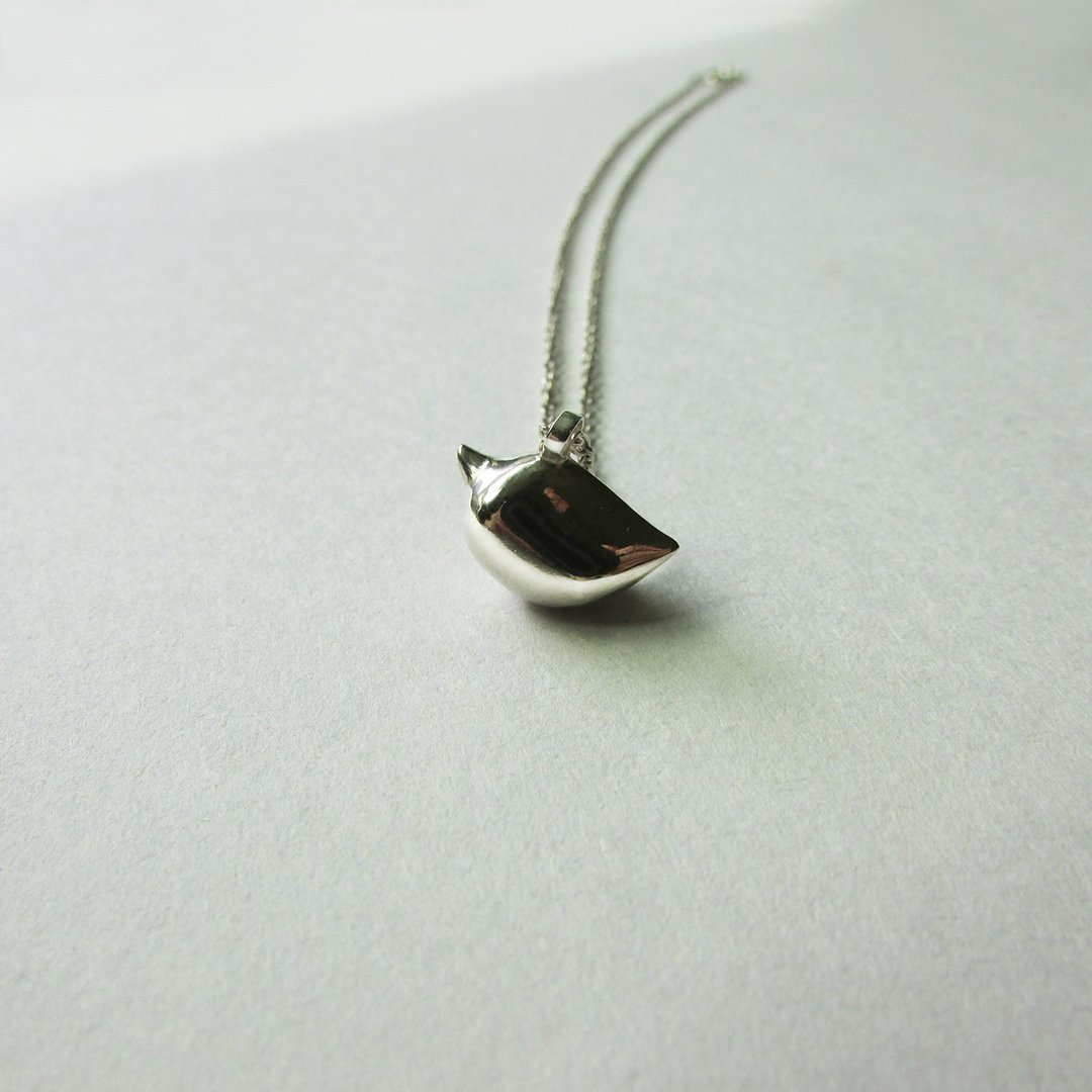 birdie necklace_小鸟项链 | 925纯银 限量 设计师手做 包邮 动物 - 项链 - 银 银色