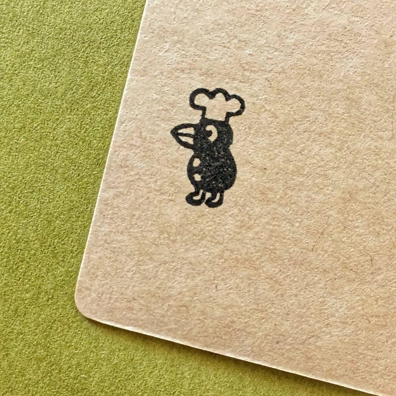 Bird cook・ rubber stamp・ 20mm series - 印章/印台 - 橡胶 白色