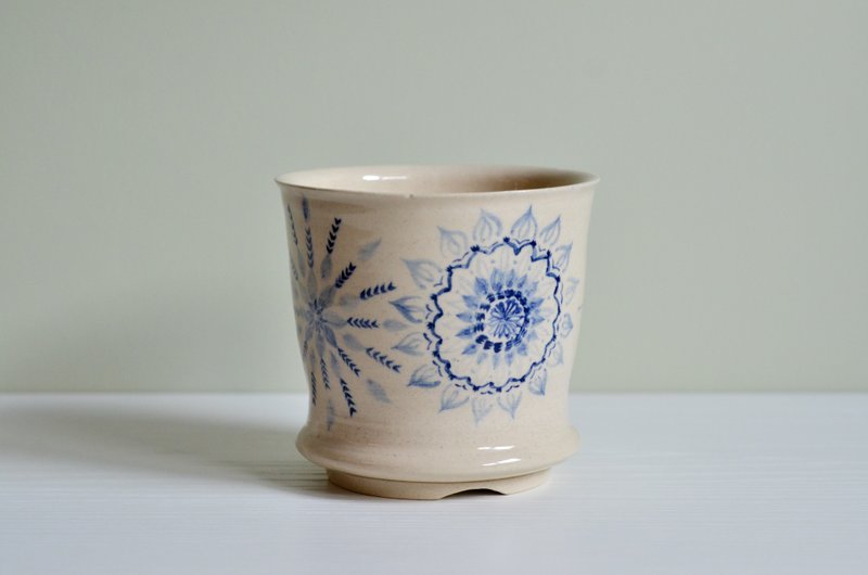 陶盆 | 水墨 | 曼陀罗 - 植栽/盆栽 - 陶 卡其色