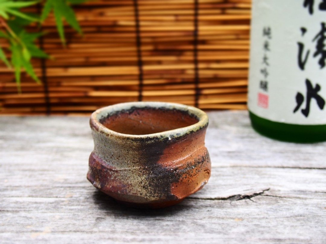 Bizen fried sweet bean gi-138 - 花瓶/陶器 - 陶 咖啡色