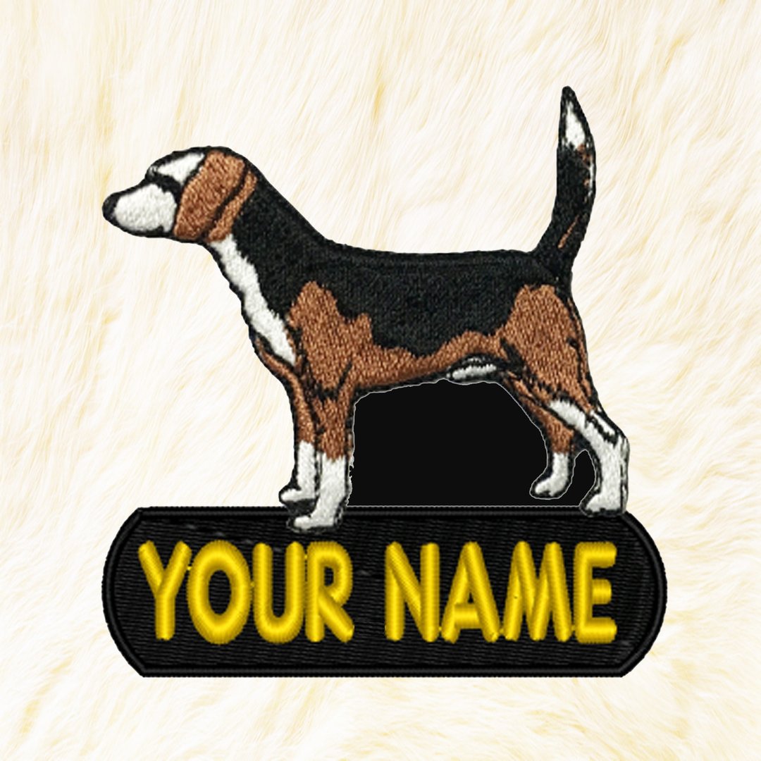 Beagle Personalized Iron on Patch Your Name Your Text Buy 3 Get 1 Free - 编织/刺绣/羊毛毡/裁缝 - 绣线 咖啡色
