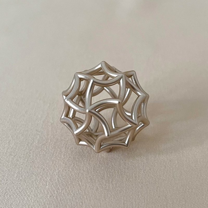 【I35a】摆饰发饰 镂空圆管 树脂 金属色系 30mm - 发饰 - 树脂 卡其色