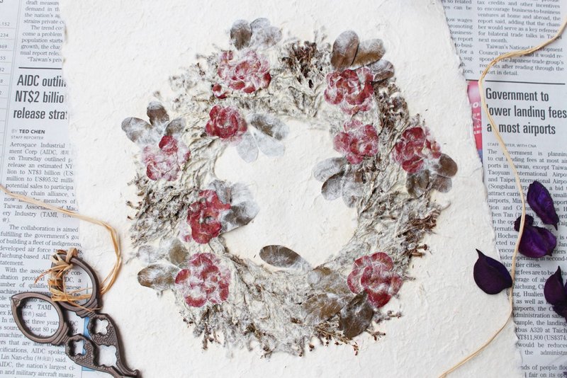 限量南非草本纸手工干燥押花 | 欧式 复古 摆饰 - 信封/信纸 - 纸 粉红色