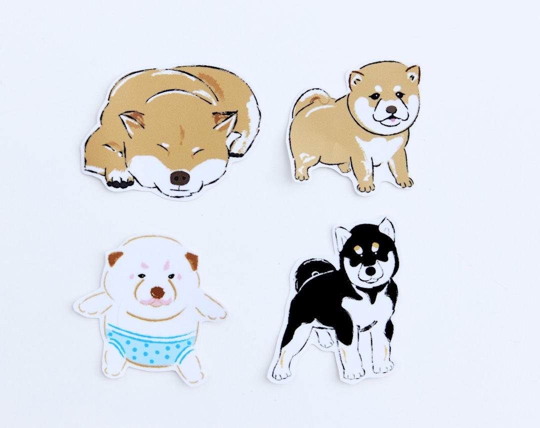 小饭团  柴柴大型防水贴纸 No.3 柴犬 行李箱贴纸 - 贴纸 - 纸 