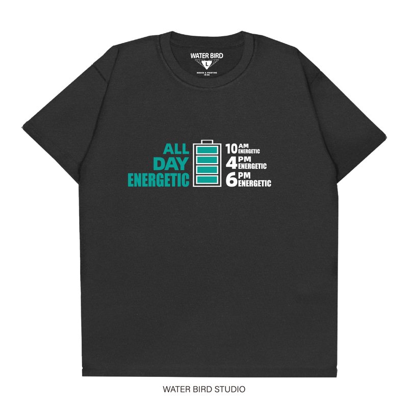 ALL DAY Energetic - T-Shirt - 男装上衣/T 恤 - 棉 黑色