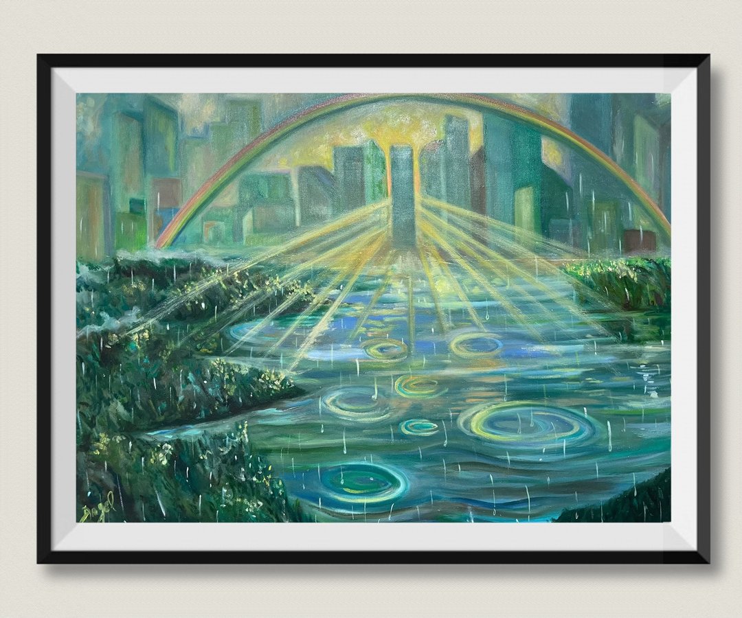 天使画廊 - 恩雨降下来 - 手工油画 - 订制油画 -挂画 - 海报/装饰画/版画 - 棉 