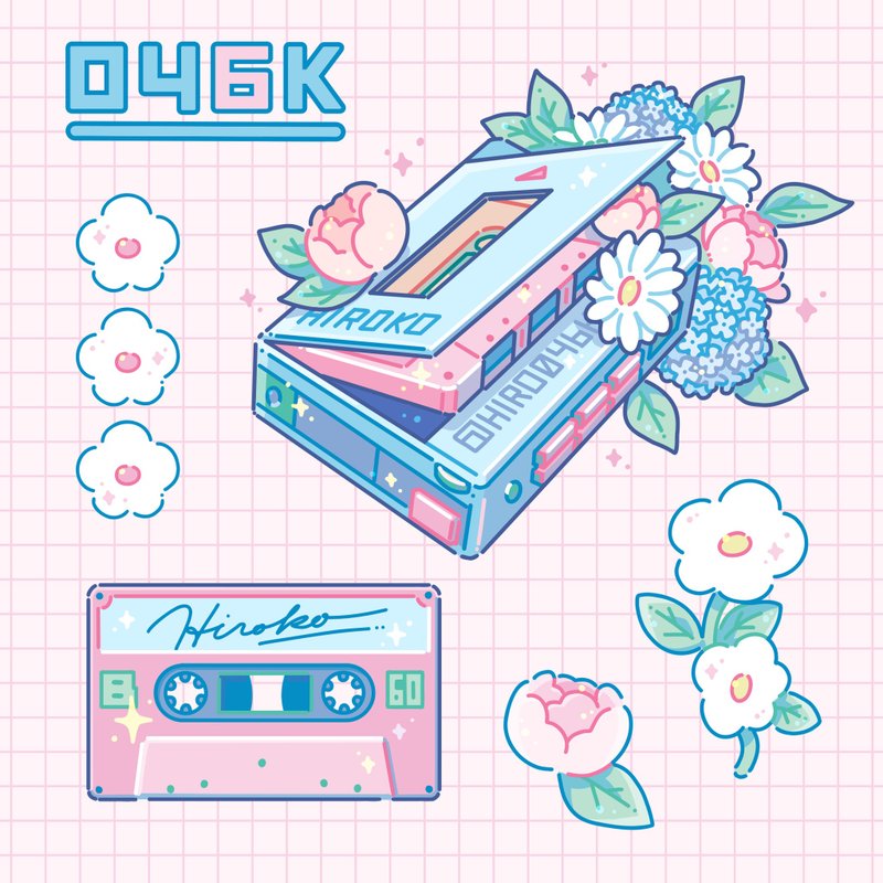 方形明信片 - 卡式录音机 - 卡片/明信片 - 纸 多色