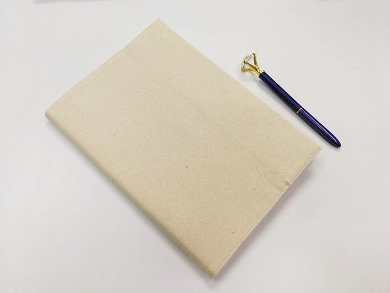 无印帆布素面布书衣(32开A5)SB03 - 书衣/书套 - 棉．麻 白色