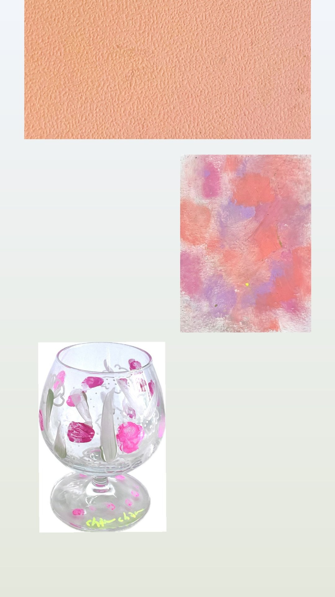 手绘玻璃杯Summer balloon, pinky - 其他杯子 - 玻璃 