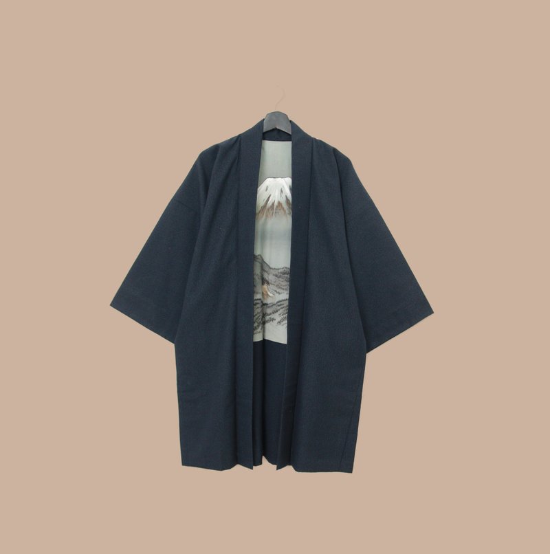 Back to Green-日本带回羽织 富士山景M-16 /vintage kimono - 女装休闲/机能外套 - 丝．绢 