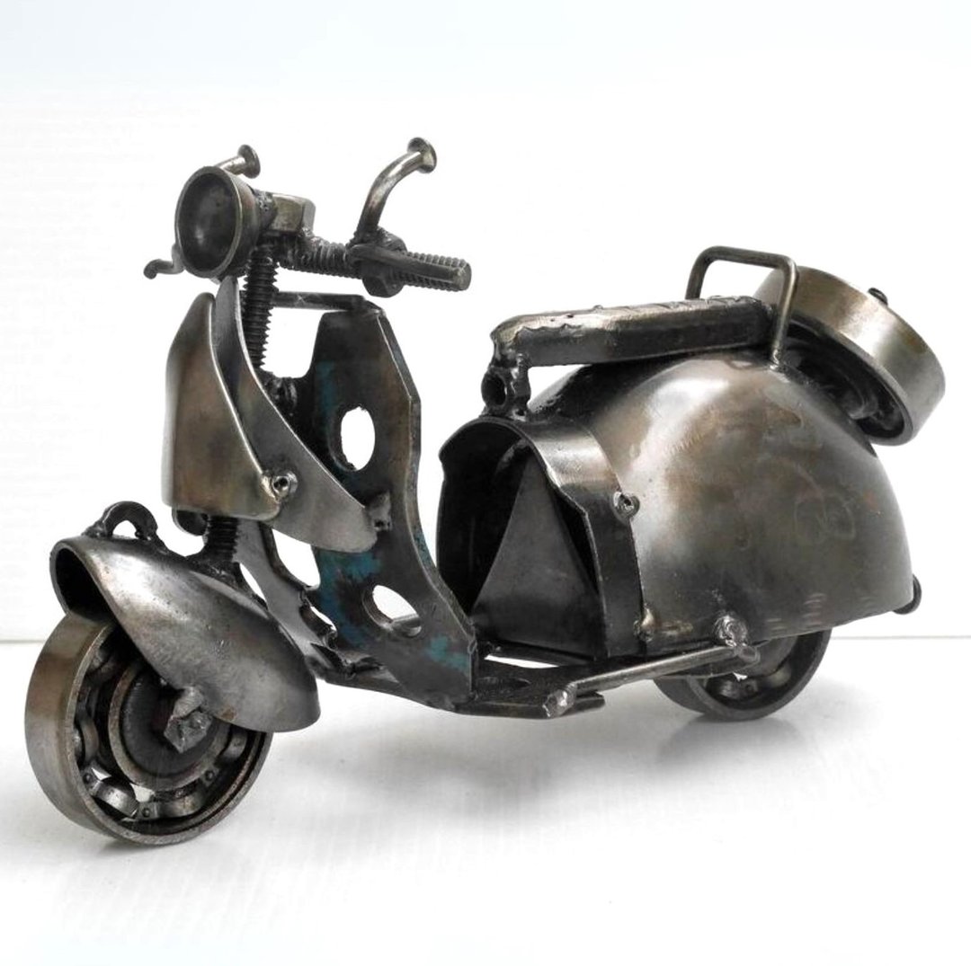 Vespa 机车雕塑 (A) 惊艳焊接工艺，超酷生日礼物 - 摆饰 - 其他金属 