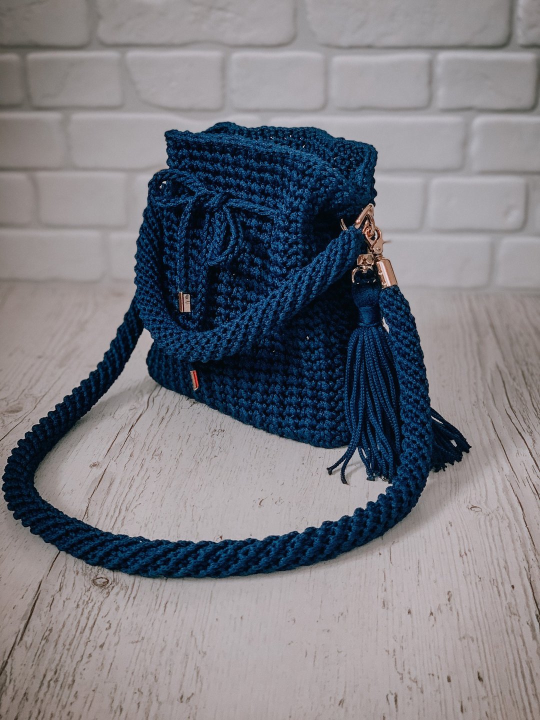 Bag pouch with cord crochet pattern PDF - 手工艺教程/工具书 - 其他材质 