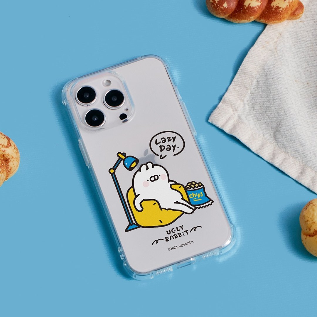 丑白兔Lazy Day全气囊防摔iPhone手机壳 - 手机壳/手机套 - 塑料 透明