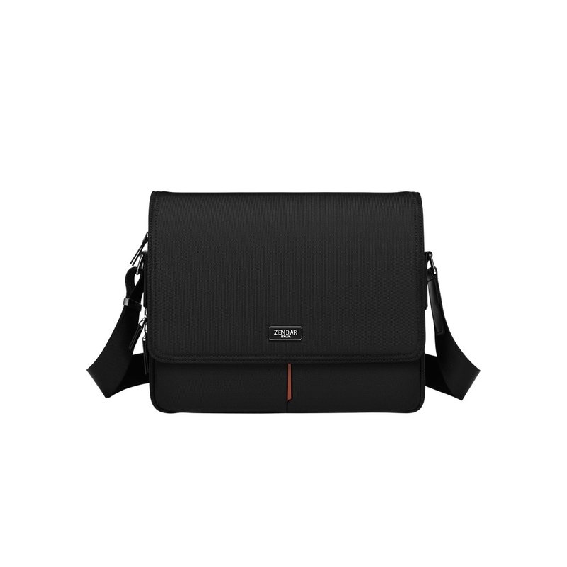 ZENDAR 限量3折 顶级高弹性防泼水邮差包 全新专柜展示品 - 侧背包/斜挎包 - 尼龙 黑色