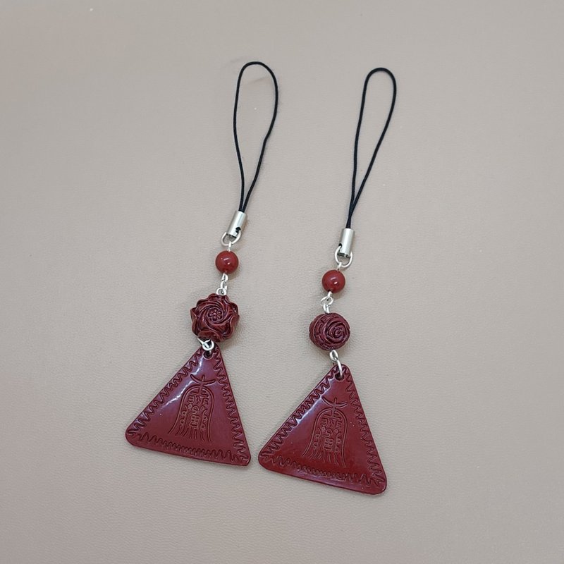 朱砂平安符挂饰 - 吊饰 - 玉石 