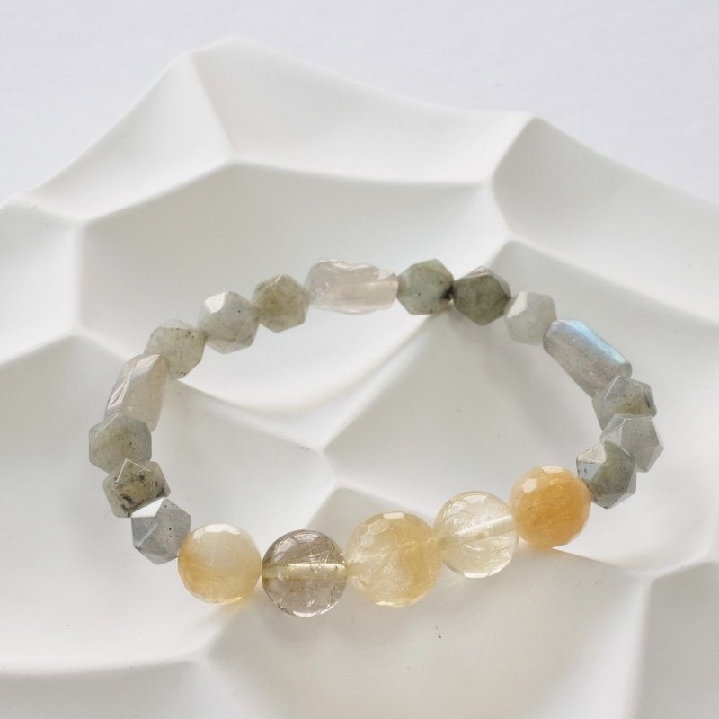 B087七轮调和手串/葡萄晶/拉长石/黄晶/天然晶石/能量石/原生态 - 手链/手环 - 水晶 多色