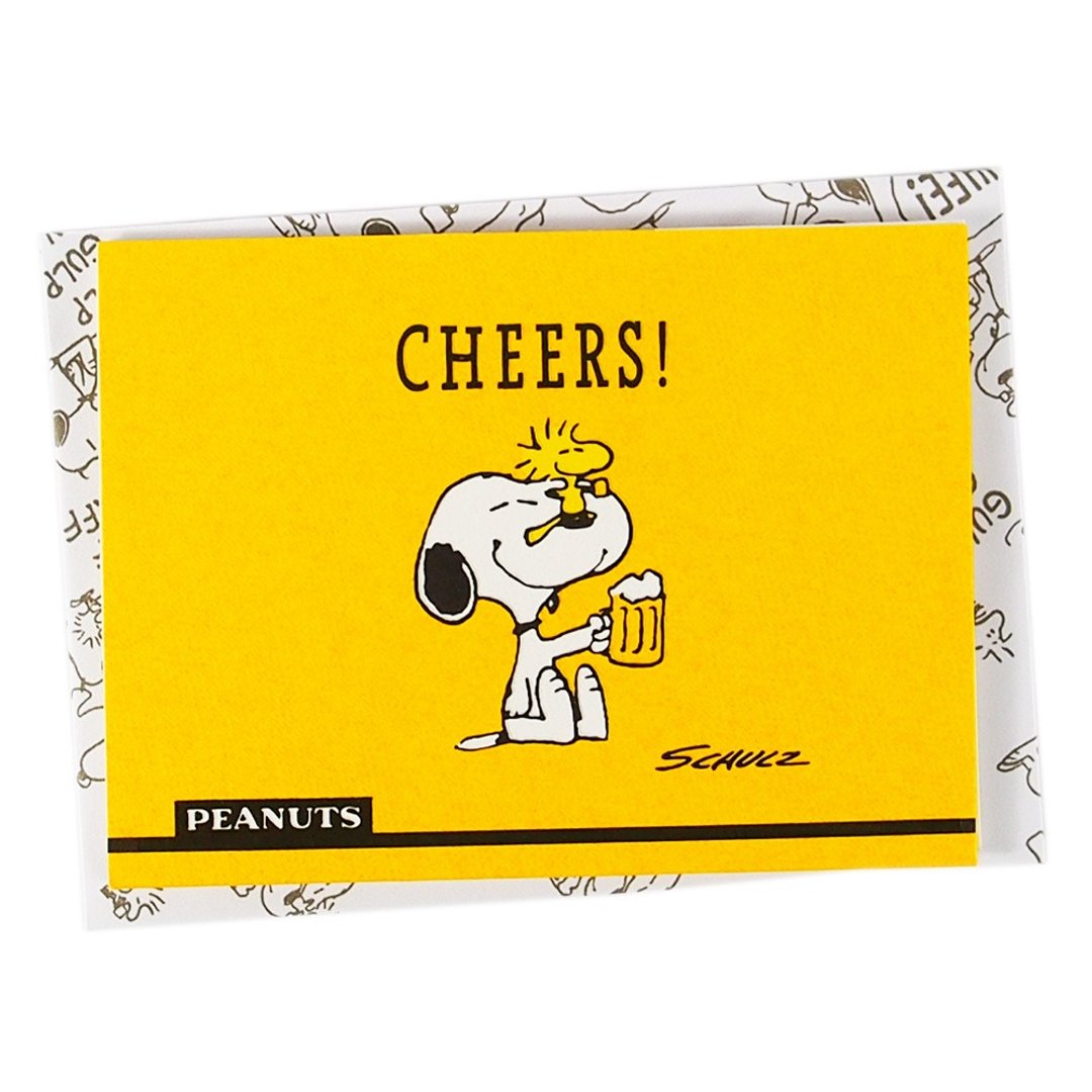 Snoopy 与糊涂塔克一起喝啤酒【Hallmark-Peanuts-小礼卡】 - 卡片/明信片 - 纸 黄色