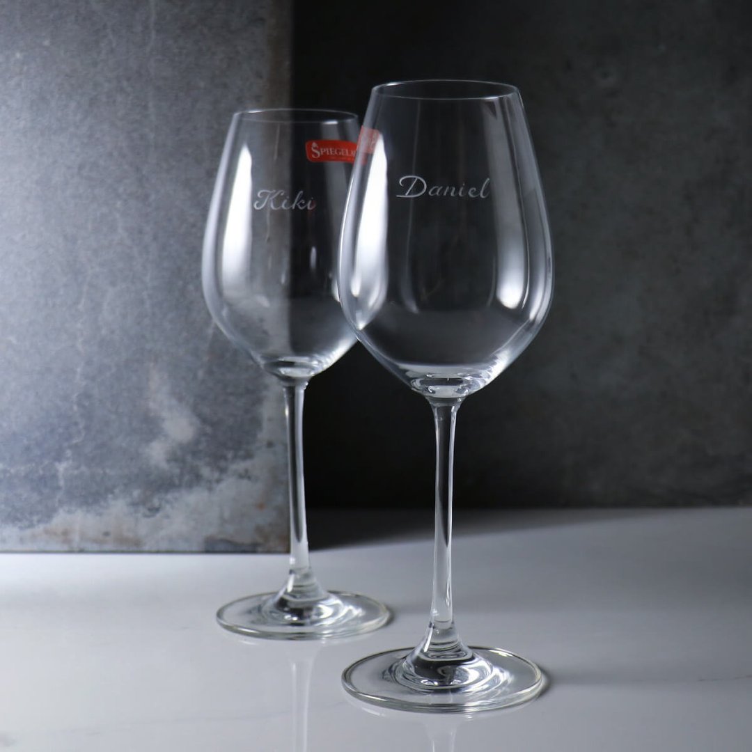 (一对价)465cc【婚礼专用】德国SPIEGELAU Salute铂金级水晶对杯 - 酒杯/酒器 - 玻璃 白色