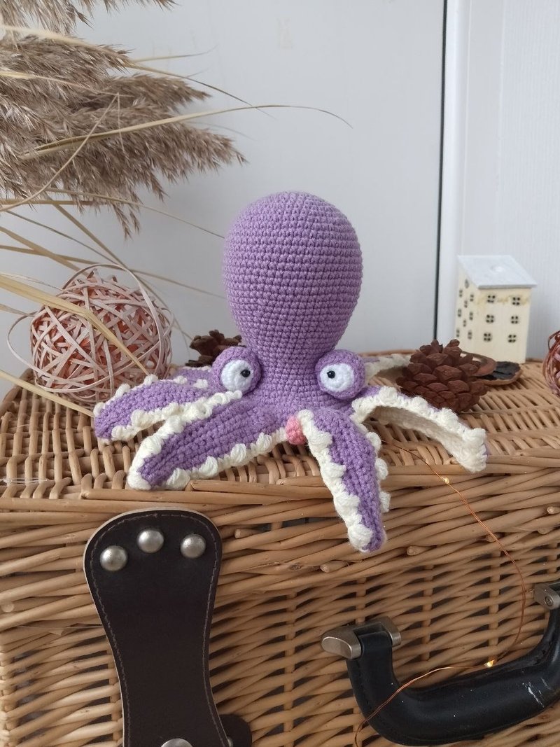 Amigurumi octopus crochet pattern. Aquatic octopus crochet toy tutorial. - 线上课程/教学影片 - 其他材质 