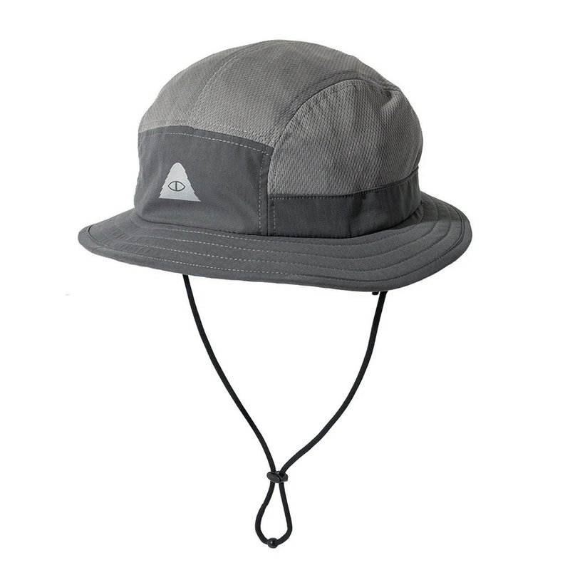 日本限定POLER DRY DRAW CORD RUN HAT 吸湿速干束绳跑帽 / 灰 - 帽子 - 聚酯纤维 灰色