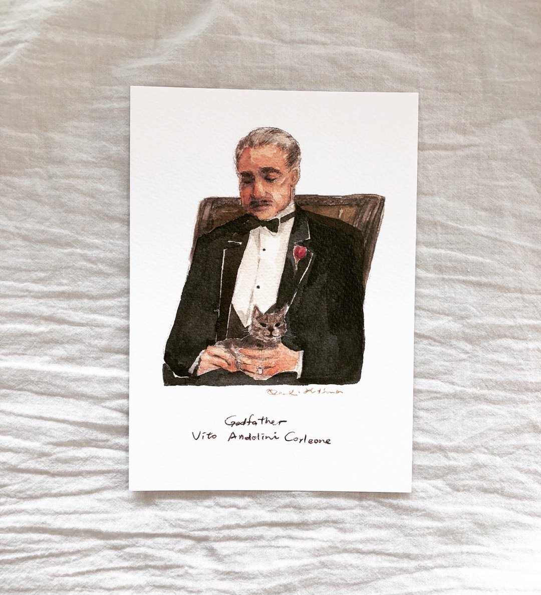 教父 The Godfather 1 维托柯里昂款电影插画明信片 - 卡片/明信片 - 纸 