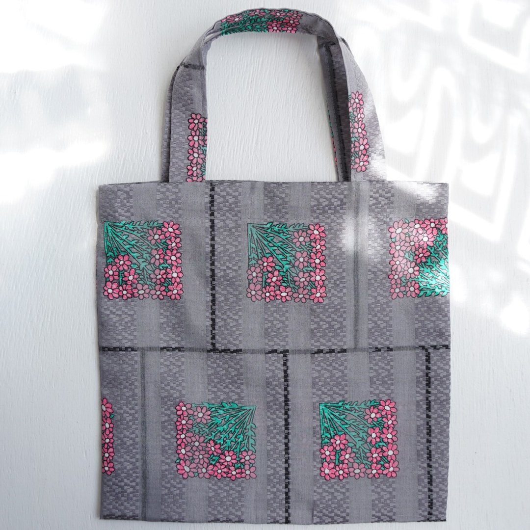 Ba-ba handmade mini shopping bag  No.RB58 - 手提包/手提袋 - 其他材质 灰色