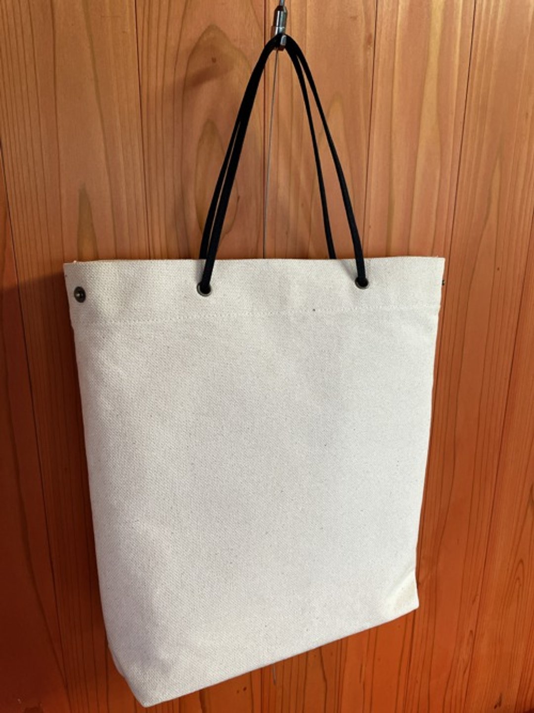 Liquor bag, carrier bag, shopper bag, paper bag type bag, A4 size storage, unbleached Kurashiki canvas, shoulder bag, canvas - 手提包/手提袋 - 棉 