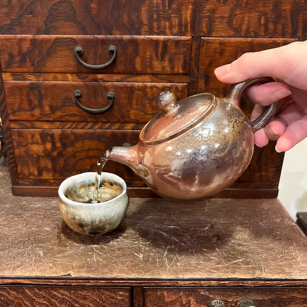 柴烧紫红金彩内盖正把茶壶 / 柴烧茶具  / 小平凡手作 - 茶具/茶杯 - 陶 