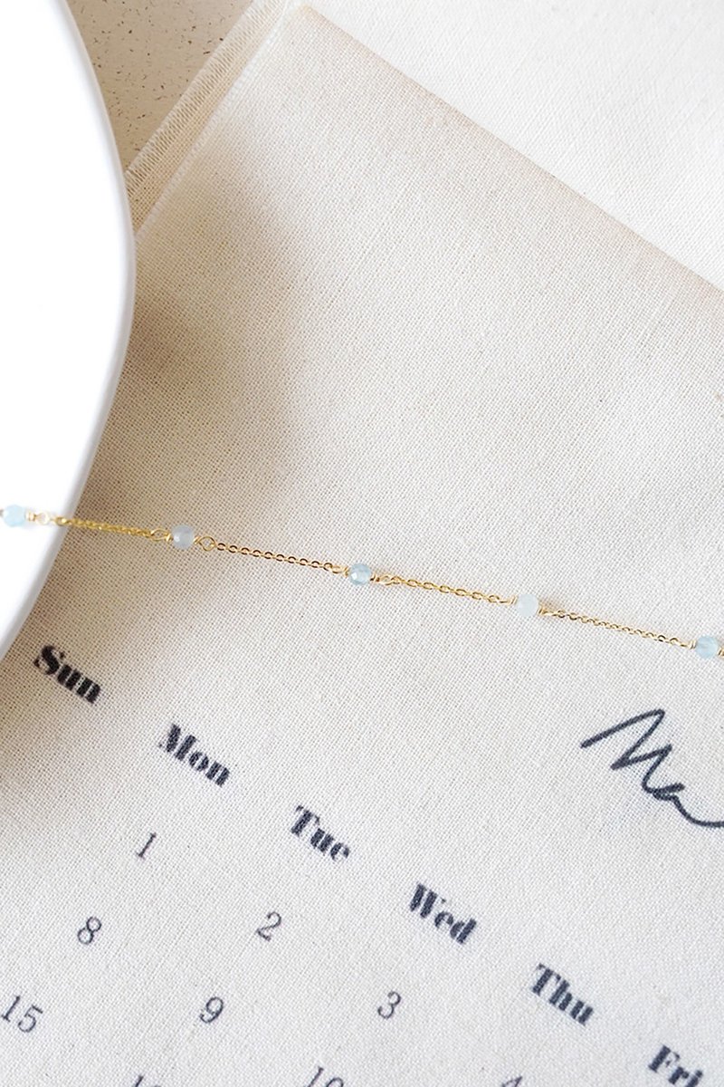 正能量 x 海蓝宝 3月 诞生石 调节式 蓝  【小宇宙盛事】手链 - 手链/手环 - 宝石 蓝色