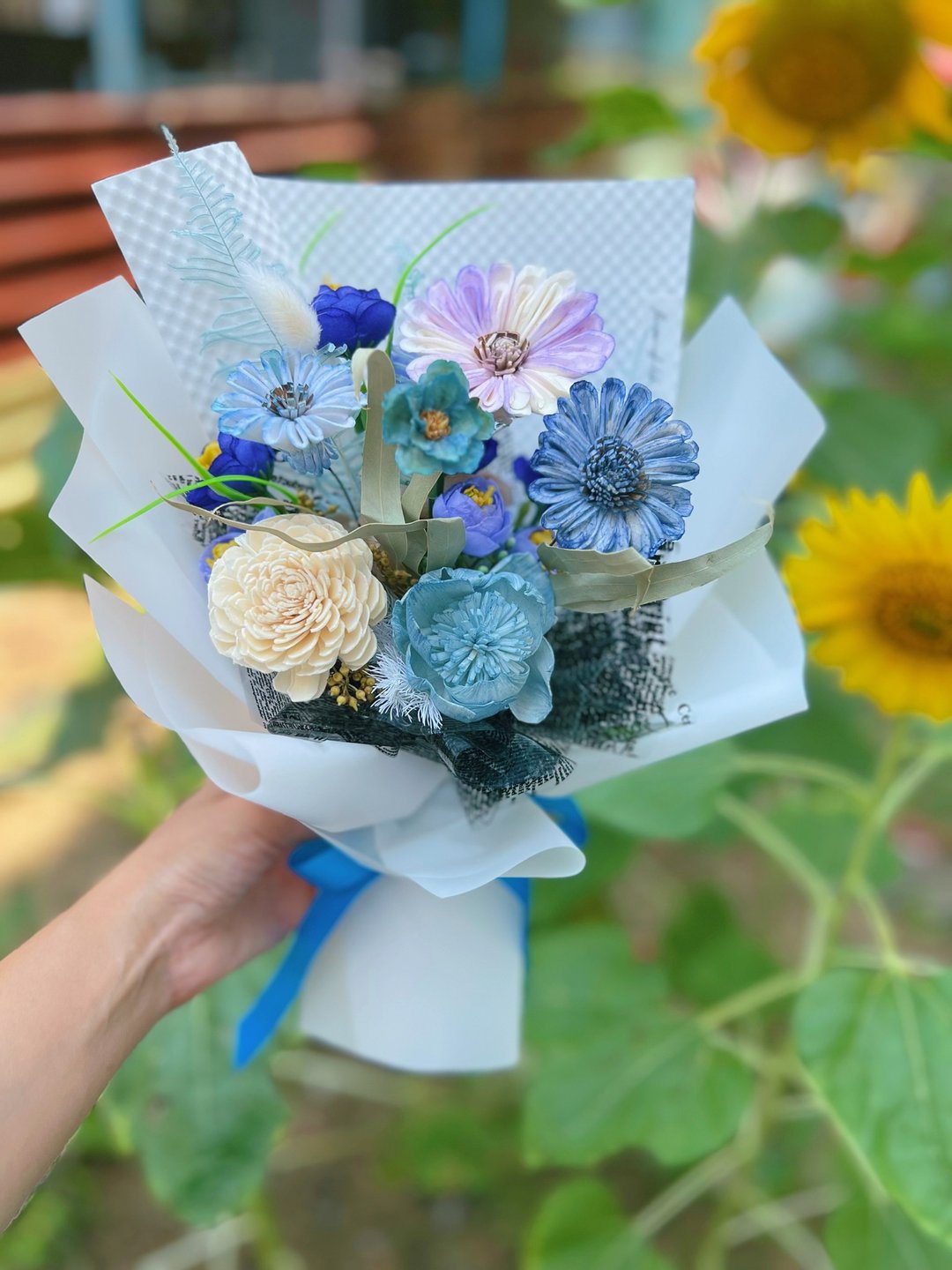 【毕业花束】flower-of-life   蓝海星愿 青春缤纷毕业花束 - 干燥花/捧花 - 植物．花 蓝色