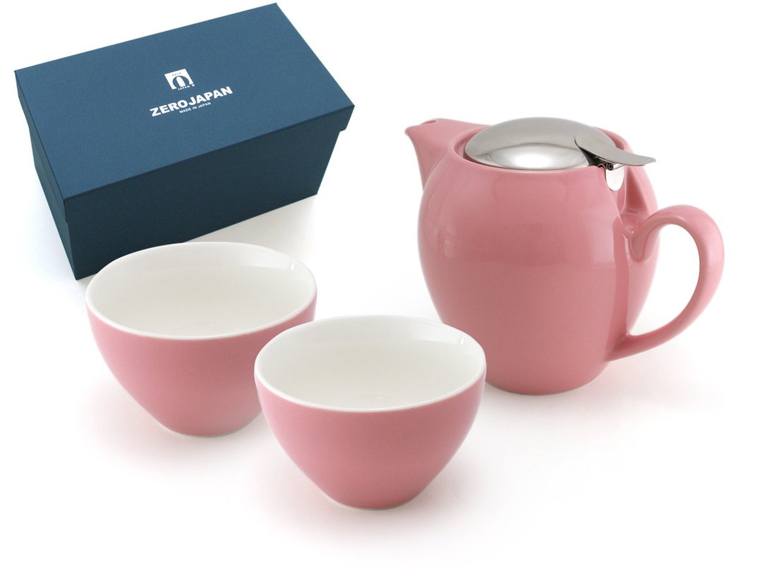 日本 ZERO JAPAN 陶瓷不锈钢盖茶壶(580cc) 连茶杯礼盒套装 - 茶具/茶杯 - 陶 多色