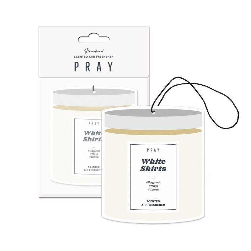 【韩国 PRAY】吊挂香氛片-纯白棉花 /三入组 - 香薰/精油/线香 - 纸 白色