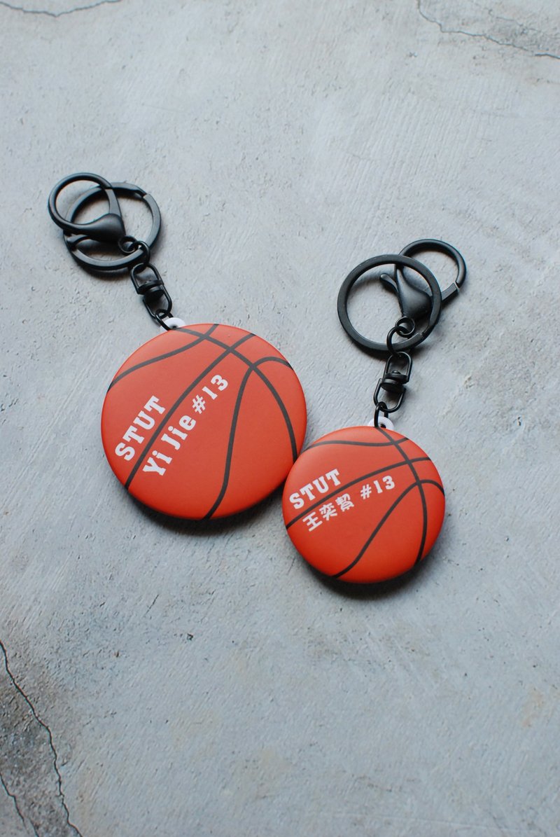 定制化你的名字/蓝球钥匙圈/4.4CM/5.8CM - 钥匙链/钥匙包 - 塑料 橘色