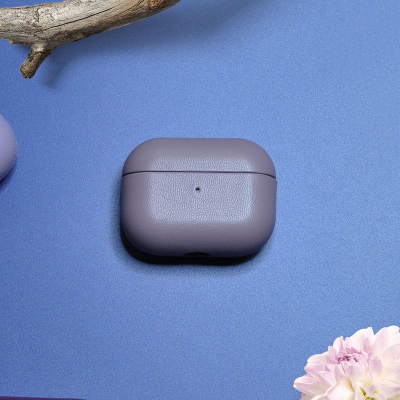 AirPods 4/3/Pro/Pro2 真皮 耳机保护套 配色 Lilac 紫丁香 定制 - 耳机 - 真皮 紫色