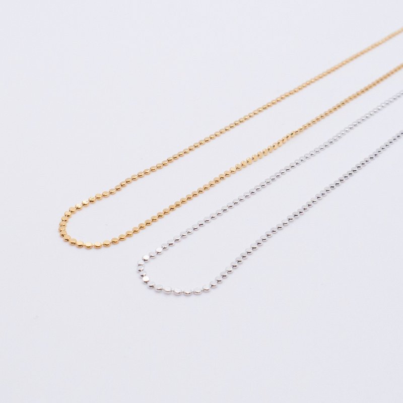 Multiverse - 简约扁珠素链-纯银 / 纯银厚镀18K金 - 项链 - 纯银 银色