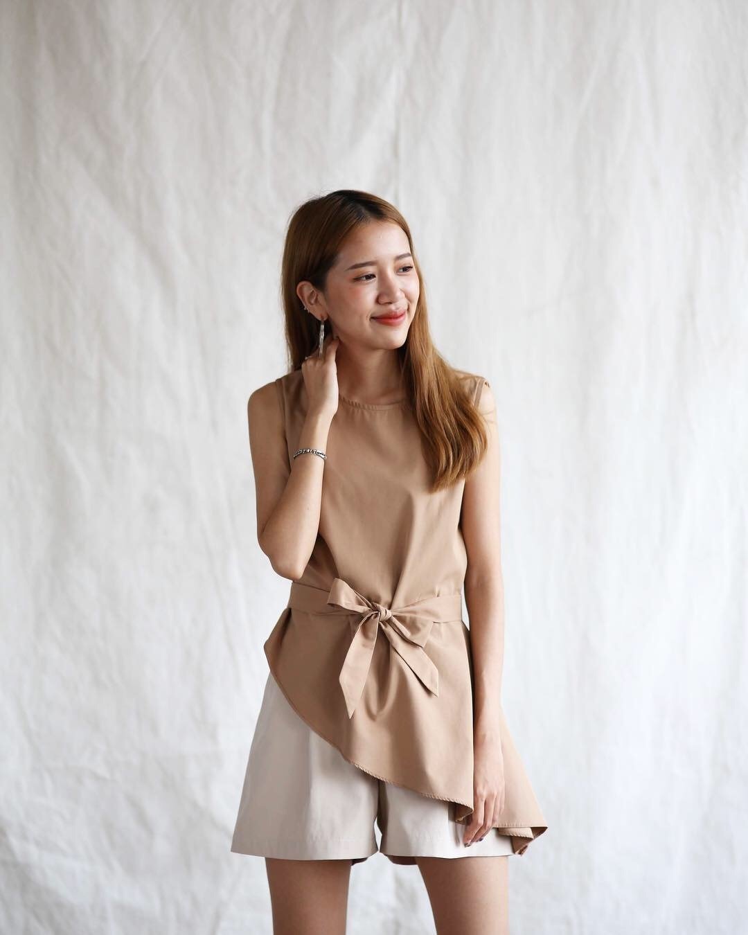 Magnolia Leaf Top (Brown) - 女装上衣 - 棉 咖啡色