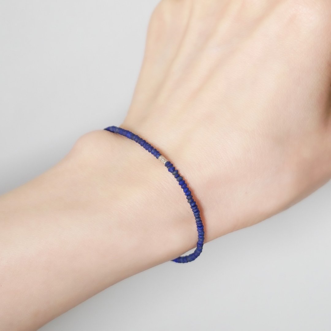 Afghanistan Lapis lazuli & Karen silver bracelet - 手链/手环 - 宝石 蓝色