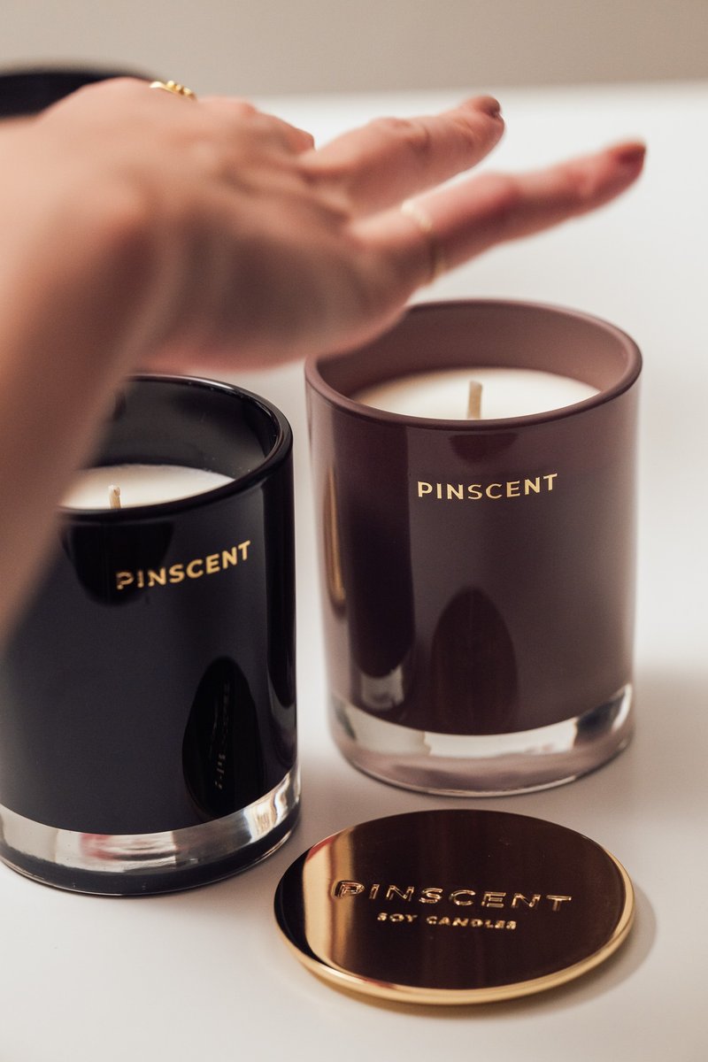 精油蜡烛 6支经典香氛 165g PINSCENT - 香薰/精油/线香 - 蜡 黑色