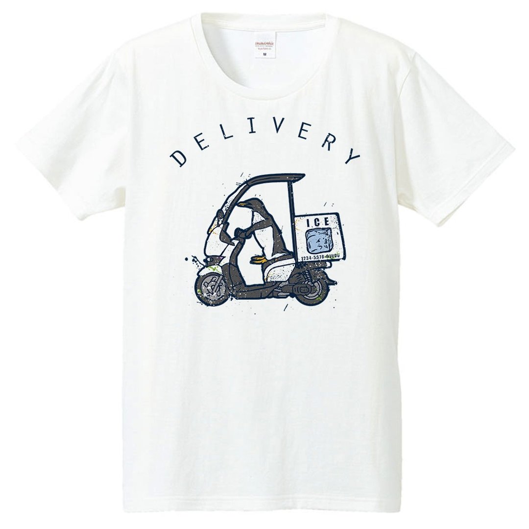 T-shirt / Delivery Penguin - 男装上衣/T 恤 - 棉 白色