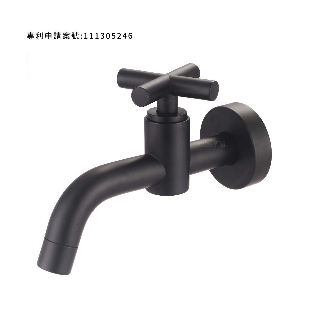 【人水良品卫浴】简十字水栓(黑) 34-117 专利申请案号111305246 - 卫浴用品 - 铜/黄铜 黑色