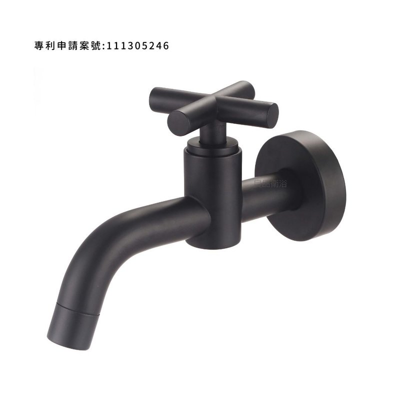 【人水良品卫浴】简十字水栓(黑) 34-117 专利申请案号111305246 - 卫浴用品 - 铜/黄铜 黑色