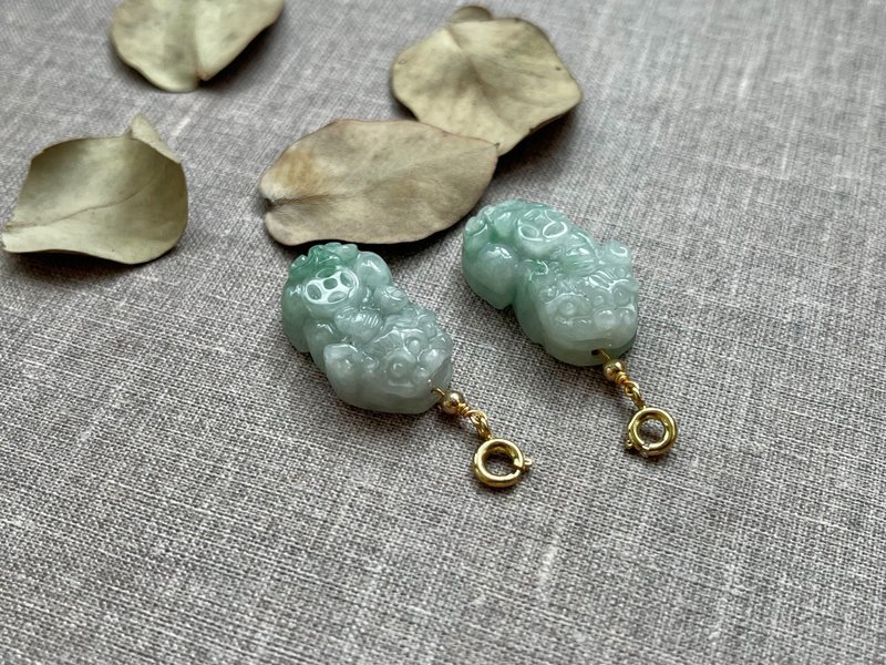 缅甸玉A货翡翠-定制款 客订 冰飘阳绿貔貅翡翠手绳 - 手链/手环 - 玉石 绿色