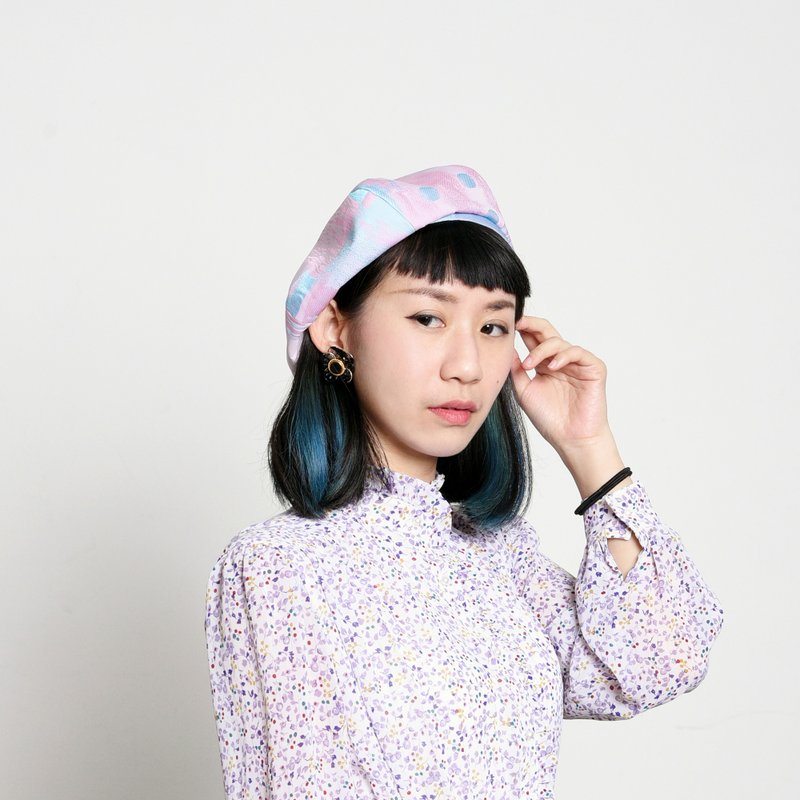 JOJA│贝雷 / 日本老布 / 梦幻粉色缎面织纹 - 帽子 - 其他材质 粉红色