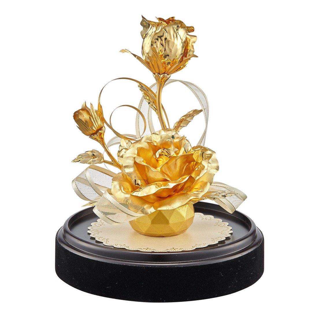 立体金钻玫瑰花 | 情人节结婚贺礼首选爱情礼品 - 海报/装饰画/版画 - 24k 金 金色