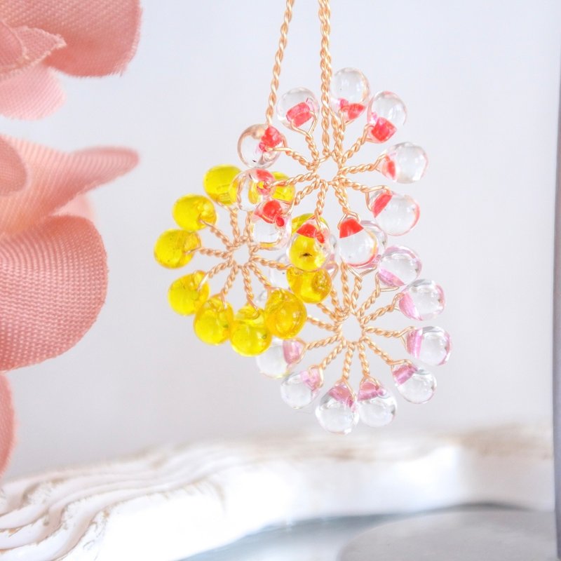 烟火先生 (三色堇) - 耳环/耳夹 - 其他金属 红色